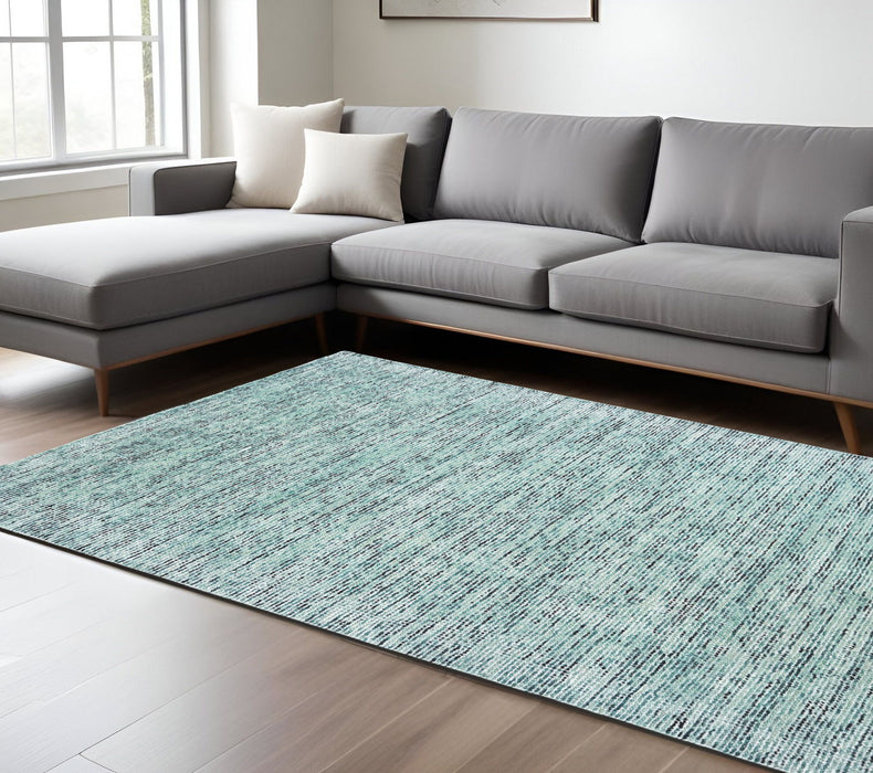 6' X 9' Hand Tufted Area Rug - Blue And Teal
