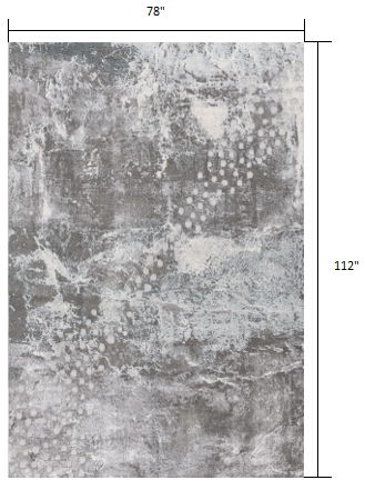 6' x 9' Abstract Power Loom Polyester Area Rug - Blue
