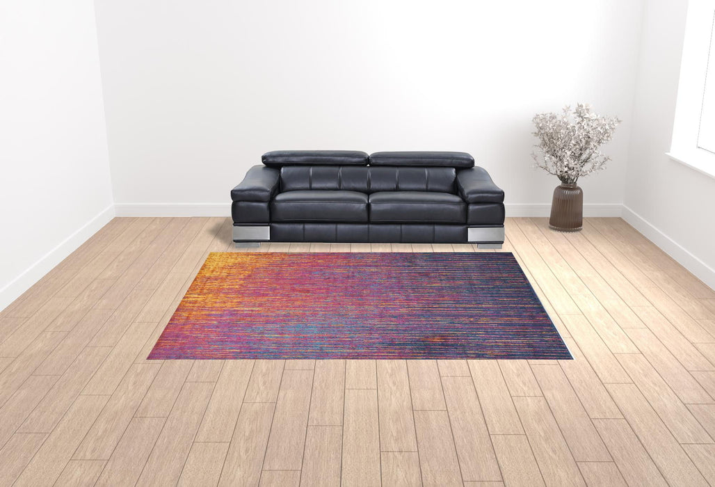 9' x 12' Abstract Power Loom Area Rug - Fuchsia