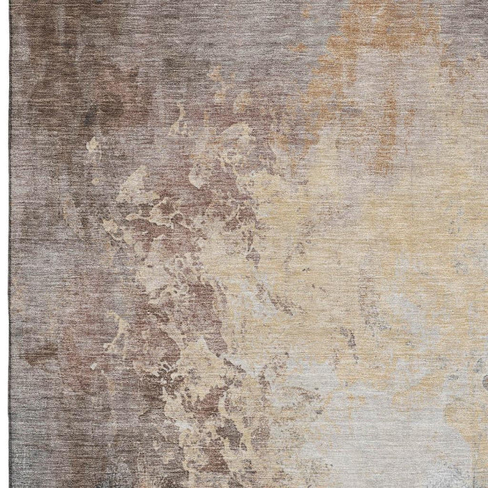 10' X 14' Abstract Washable Area Rug With UV Protection (705461) - Coral / Beige / Ivory