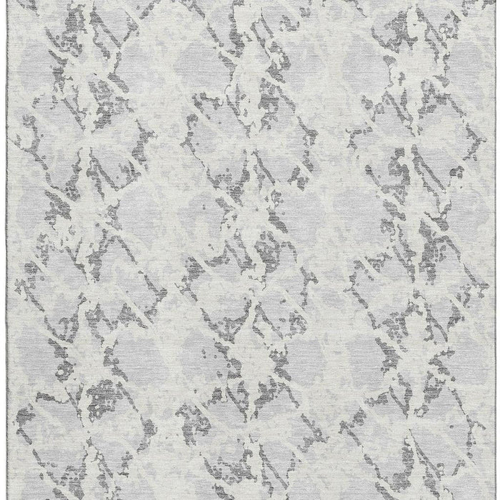 10' X 14' Abstract Washable Area Rug With UV Protection (676674) - Silver / Gray / Ivory