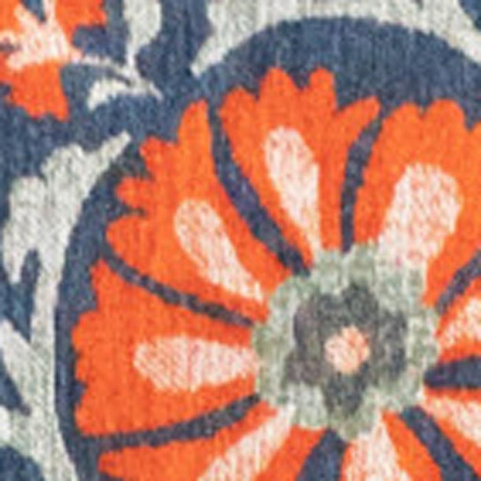 9' X 13' Tribal Washable Area Rug With UV Protection (610059) - Blue / Orange / Gray