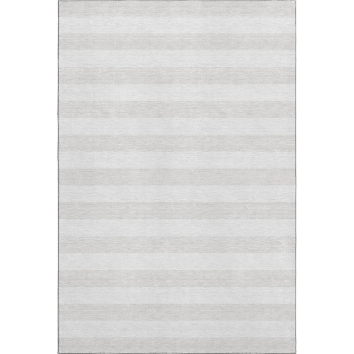 10' X 14' Striped Washable Area Rug With UV Protection (647602) - Ivory / Gray