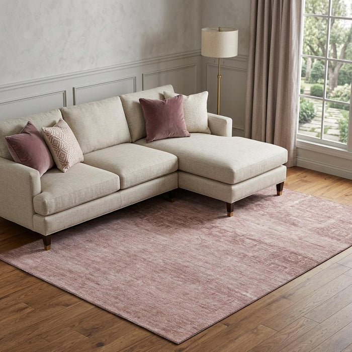 10' X 14' Oriental Washable Area Rug With UV Protection (695942) - Blush / Pink