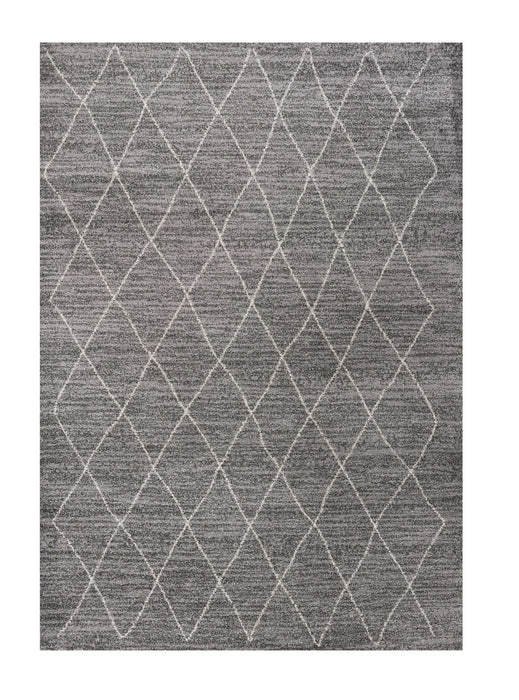 8' x 11' Machine Woven Geometric Indoor Area Rug - Gray