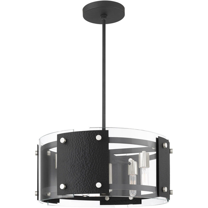 18" 7 Light Dimmable Chandelier With Shades - Black