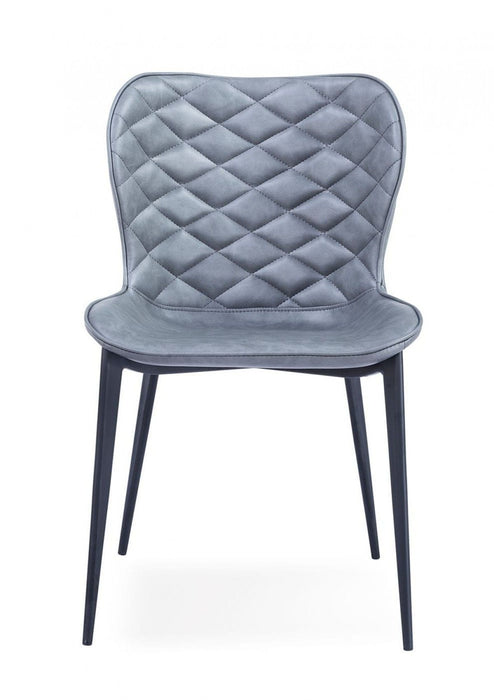 Upholstered In Faux Leather Dining Side Chairs Without Arms (Set of 2) - Gray