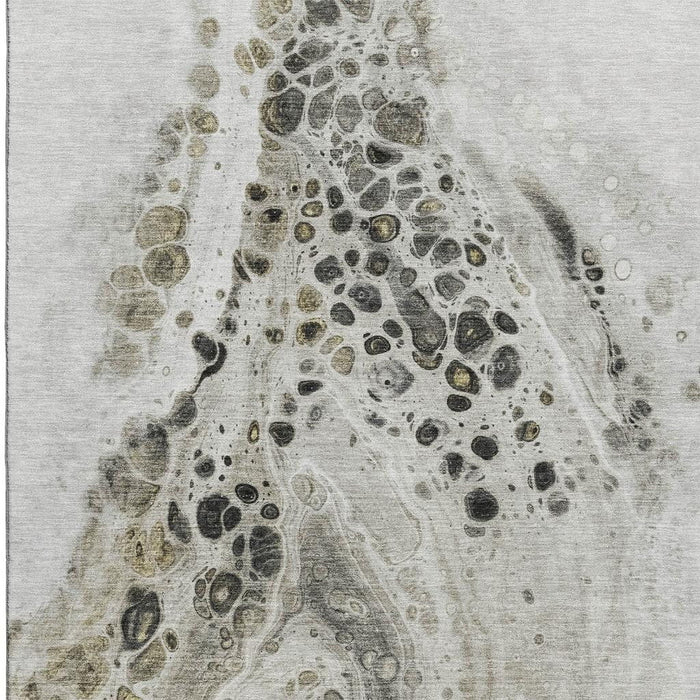 10' X 14' Abstract Washable Area Rug With UV Protection (708583) - Taupe / Gray / Silver