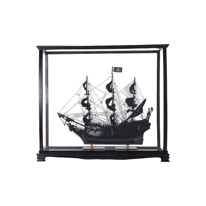 Hand Painted Pirate Medium Display Case Model Boat - Black / Pearl