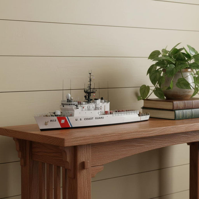 Hand Painted Model Boat (624506) - White