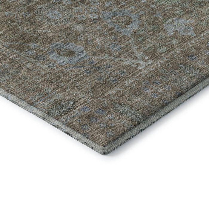 10' X 14' Oriental Washable Area Rug With UV Protection (684436) - Brown / Blue