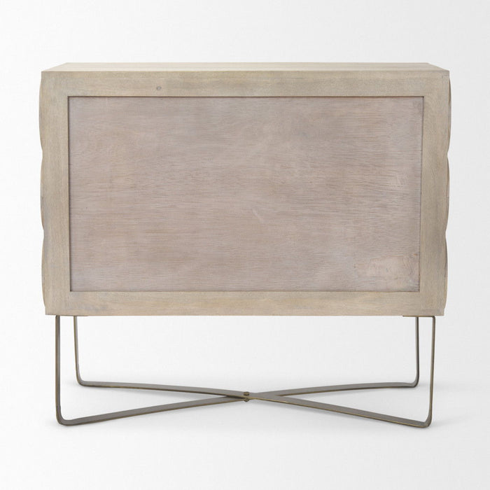 Accent Cabinet With Two Doors - Brown / Gold