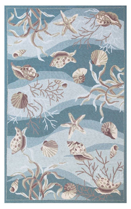 90" x 114" Polyester Rug - Seafoam