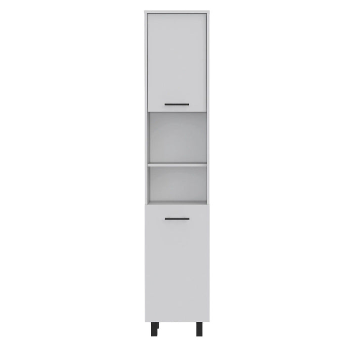41" Wood Kitchen Island Set With Storage - Gray / White
