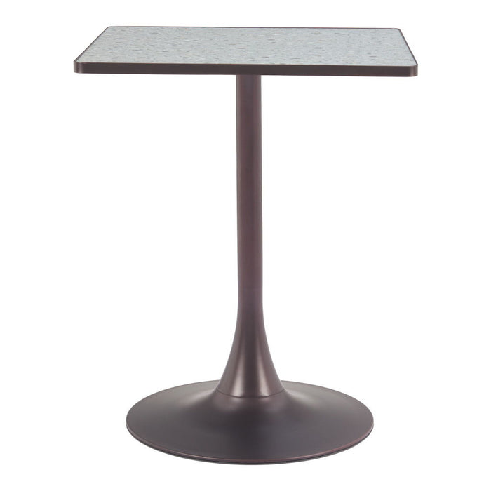 24" Steel Pedestal Base Square Dining Table - Gray