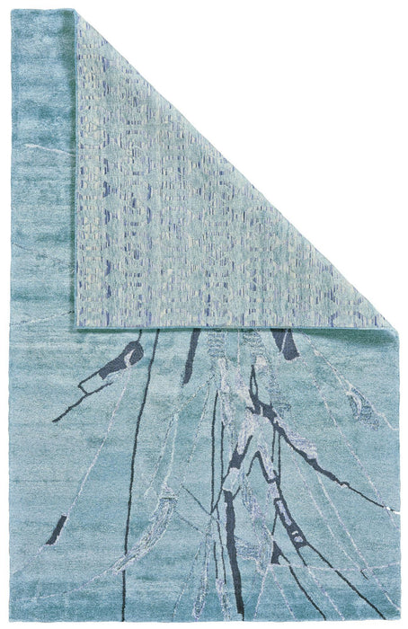 8' X 10' Abstract Hand Tufted Area Rug (744208) - Blue / Gray / Green