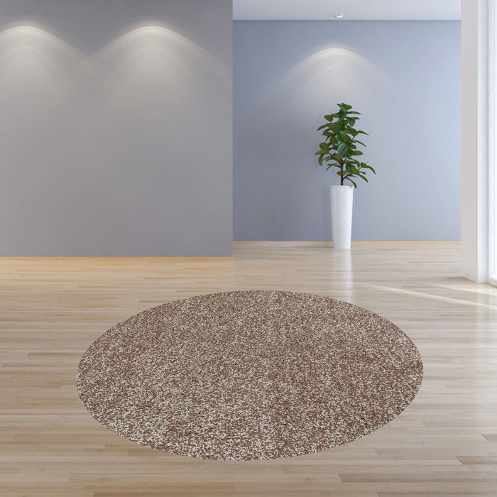 8' Round Indoor Shag Rug - Beige Heather