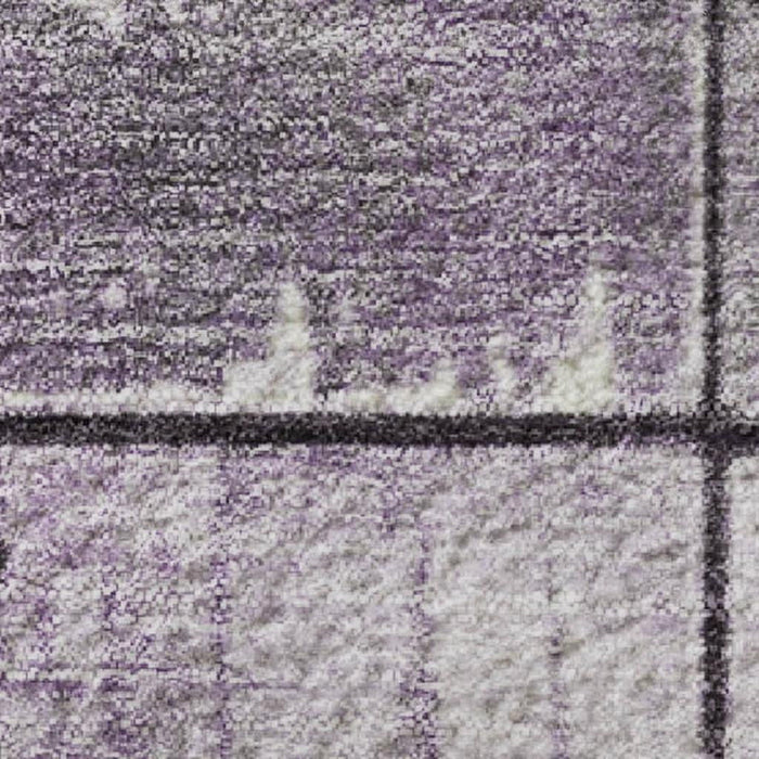 10' X 14' Geometric Washable Area Rug With UV Protection (706559) - Purple / Gray