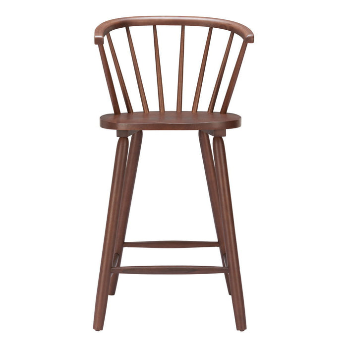 Solid Wood And Manufactured Wood Low Back Bar Chairs (Set of 2) - Walnut