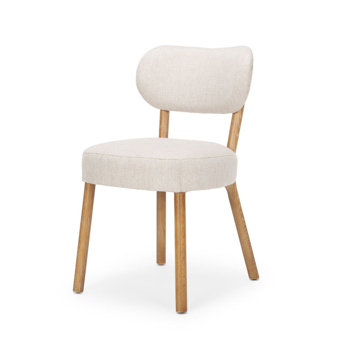 Upholstered Fabric Open Back Dining Side Chair - Beige