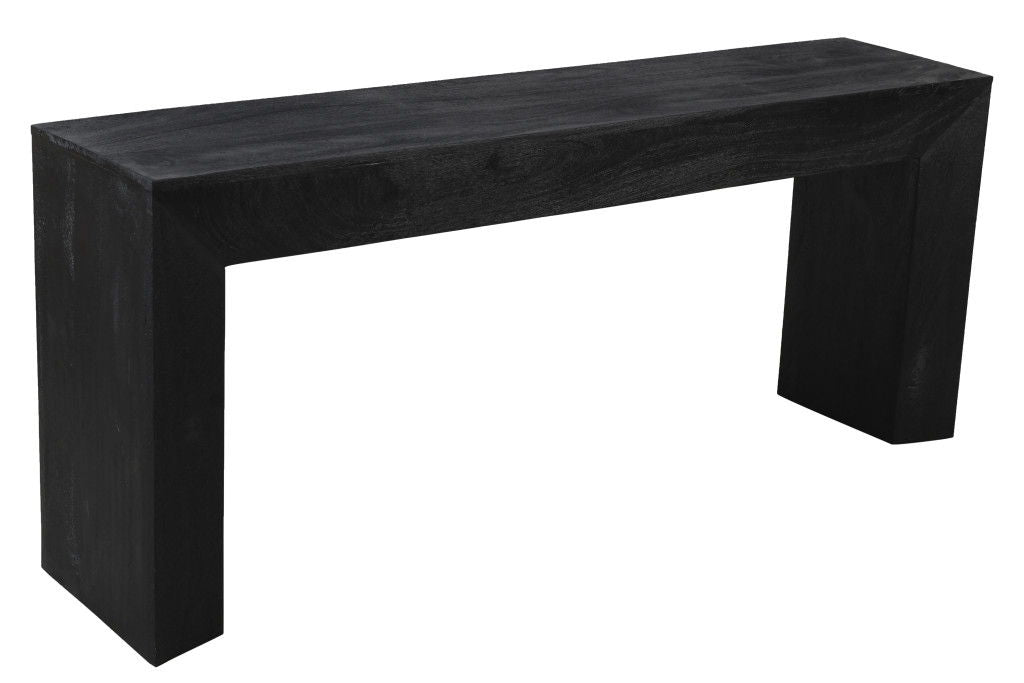 Solid Wood Distressed Sled Console Table - Charcoal