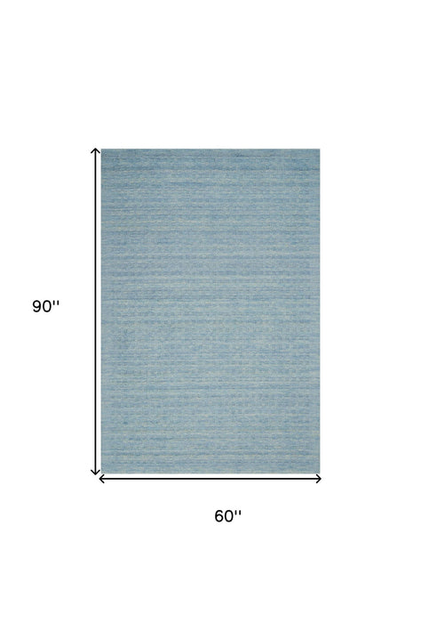 5' X 8' Wool Area Rug (553477) - Sky Blue
