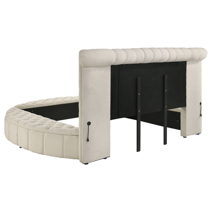 Sonya 4-piece Upholstered Queen Bedroom Set Ivory
