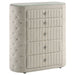 Ivory upholstered bedroom chest of drawers with five drawers, modern furniture by CoasterEveryday.