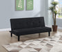 CoasterEveryday Stanford black upholstered tufted convertible sofa bed folded as a sofa