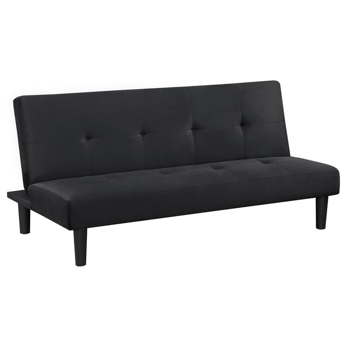 Stanford black upholstered tufted convertible sofa bed by CoasterEveryday