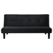 CoasterEveryday Stanford black upholstered tufted convertible sofa bed reclined to show sleeping position