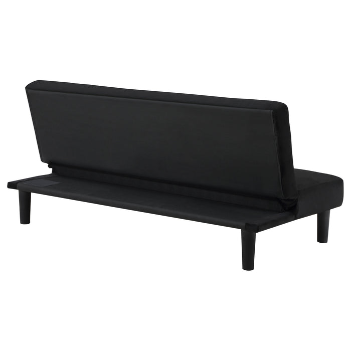 Stanford upholstered tufted convertible sofa bed in black by CoasterEveryday