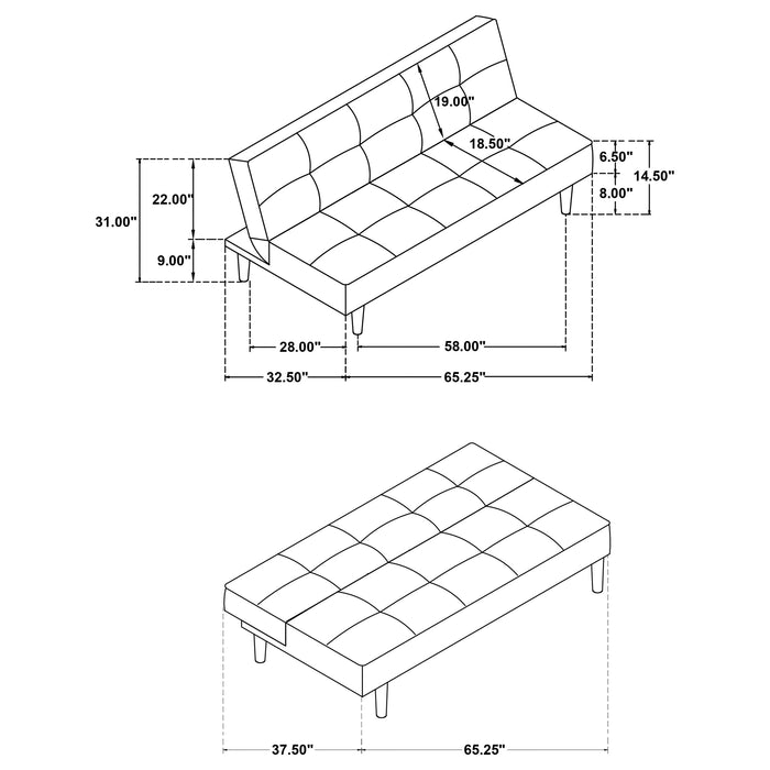 CoasterEveryday Stanford black upholstered tufted convertible sofa bed with a modern design