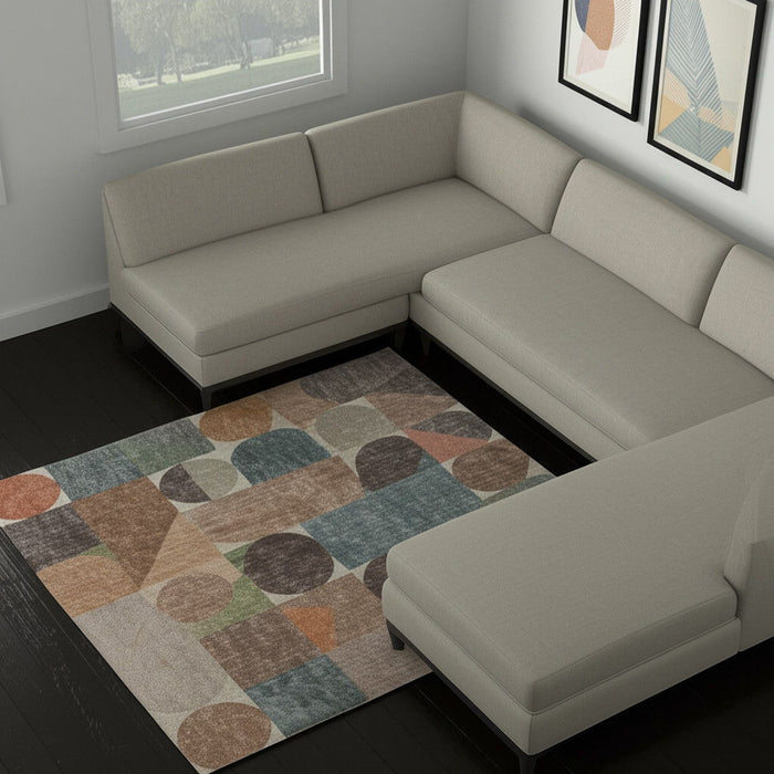 10' X 13' Checke Area Rug - Ivory