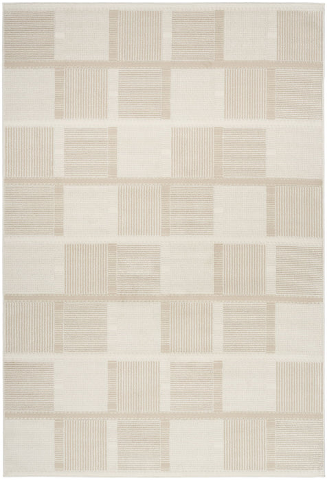5' X 7' Geometric Power Loom Area Rug (572707) - Tan