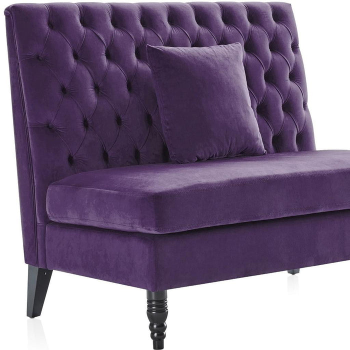 Velvet Loveseat - Plum / Black