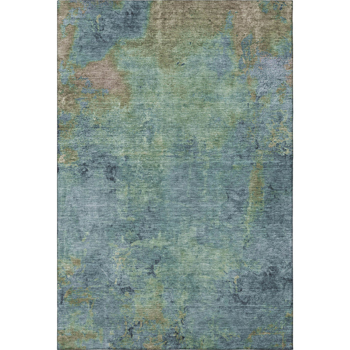 10' X 14' Abstract Washable Area Rug With UV Protection (692745) - Blue / Green / Beige
