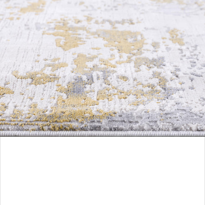 2' X 30' Abstract Area Rug (609824) - Gold / Gray