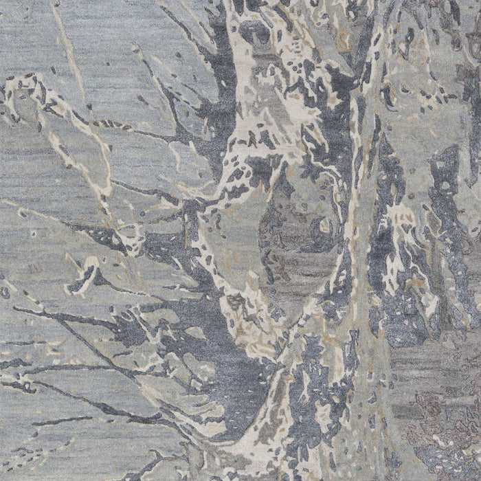 12' X 15' Abstract Hand Tufted Distressed Area Rug - Ivory