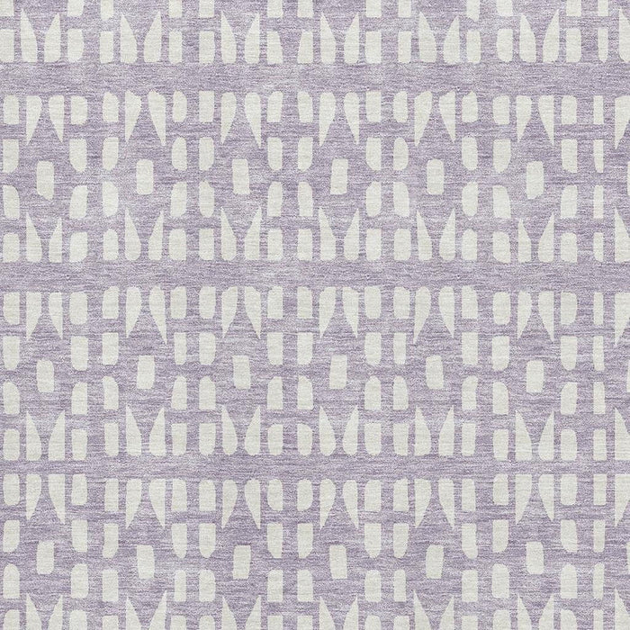 10' X 14' Geometric Washable Area Rug With UV Protection (676278) - Lavender / Ivory