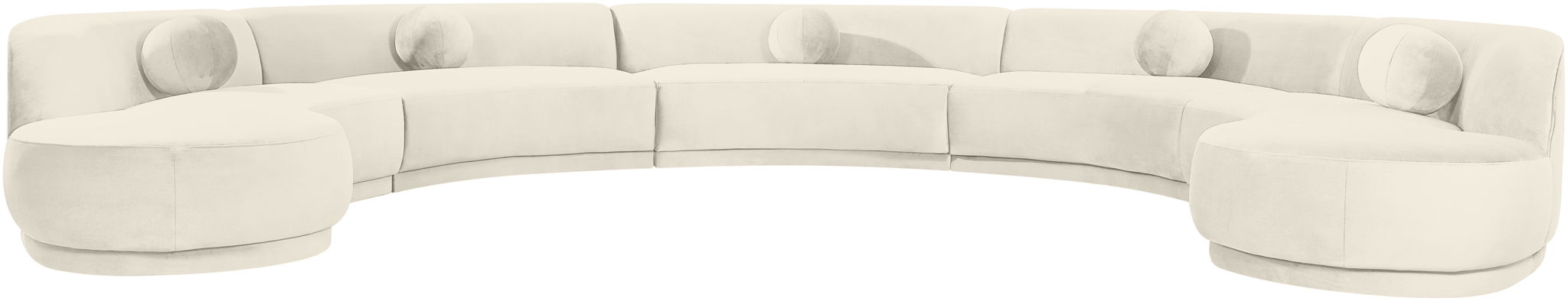 Avra velvet performance fabric sectional sofa by Meridian Furniture, 192-inch stationary upholstered sectional for modern living rooms.