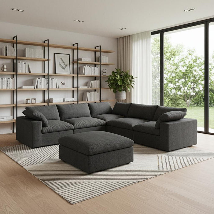 Blend Modular L Shaped Six Piece Corner Sectional - Black