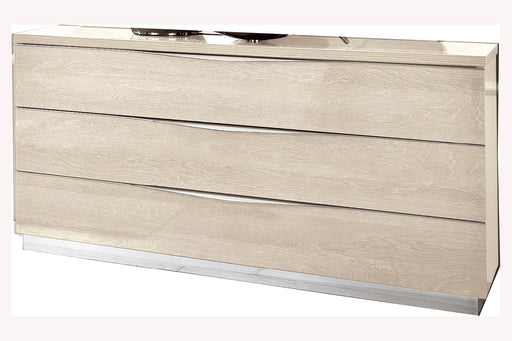 ESF Platinum wood dresser with multiple drawers and sleek design, showcasing a modern bedroom storage solution.