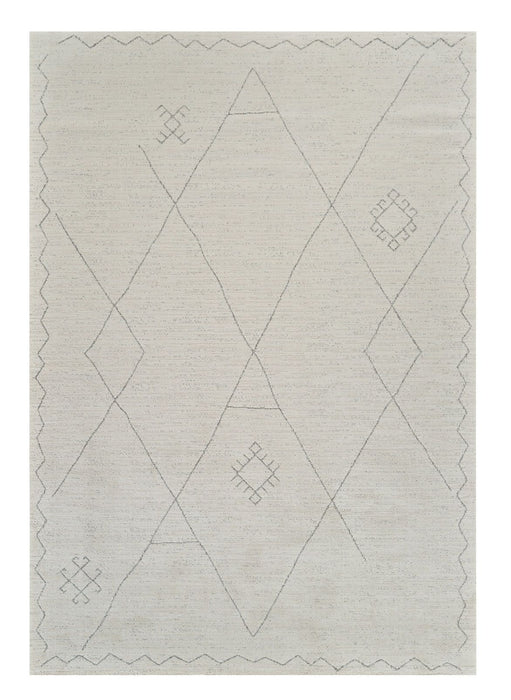 7.9' x 7.9' Abstract Non Skid Area Rug - Cream And Beige