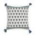 Blue Blossom 20-inch printed cotton tassel accent cushion by TOV Furniture, featuring a floral design and decorative tassels.