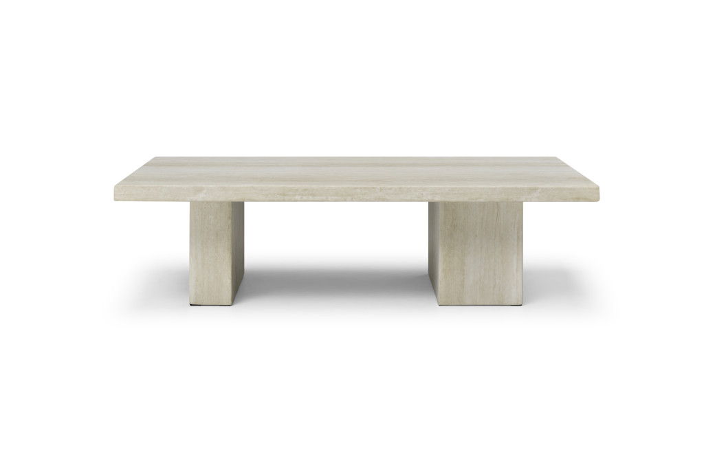 Marble Double Pedestal Coffee Table - Beige