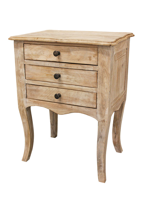 29" Three Drawer Nightstand - Light Brown