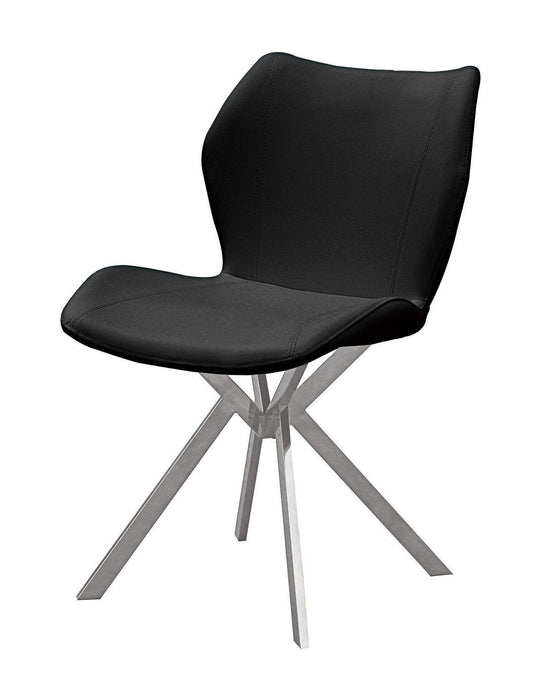 Upholstered Dining Side Chairs (Set of 4) - Black / Silver