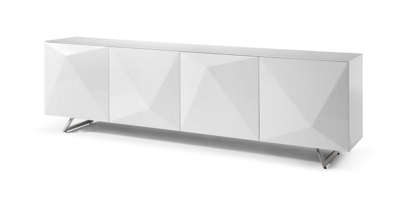 Glass Solid Console Table - White