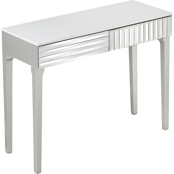 40" Mirrored Glass Console Table - Silver